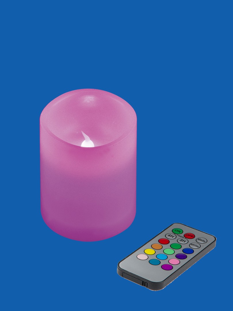 ULD-F052 RGB RC CANDLE Фигура светодиодная «Свеча» на батарейках 2АА (не в/к). 7,5х10 см. 1 светодио
